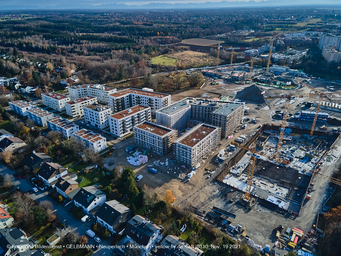 19.11.2021 - Luftbilder von der Baustelle Alexisquartier und Pandion Verde in Neuperlach 19.11.2021 - Luftbilder von der Baustelle Alexisquartier und Pandion Verde in Neuperlach